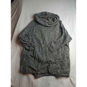 New Directions Weekend Womens XL Cowl Neck Marl Knit Gray Sweater